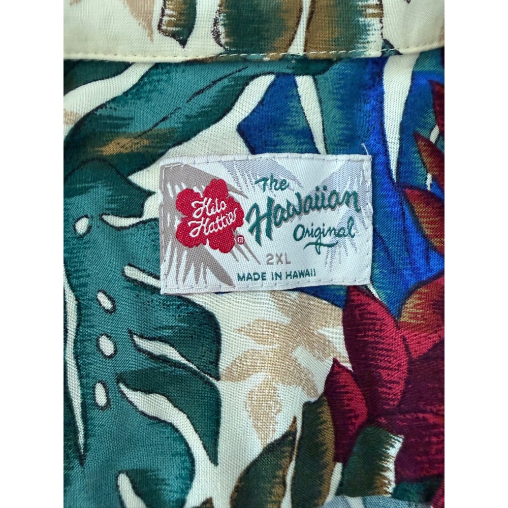 Hilo Hattie Hawaiian Original Shirt Mens 2XL Made in Hawaii Tropical Aloha Cream - Picture 3 of 5